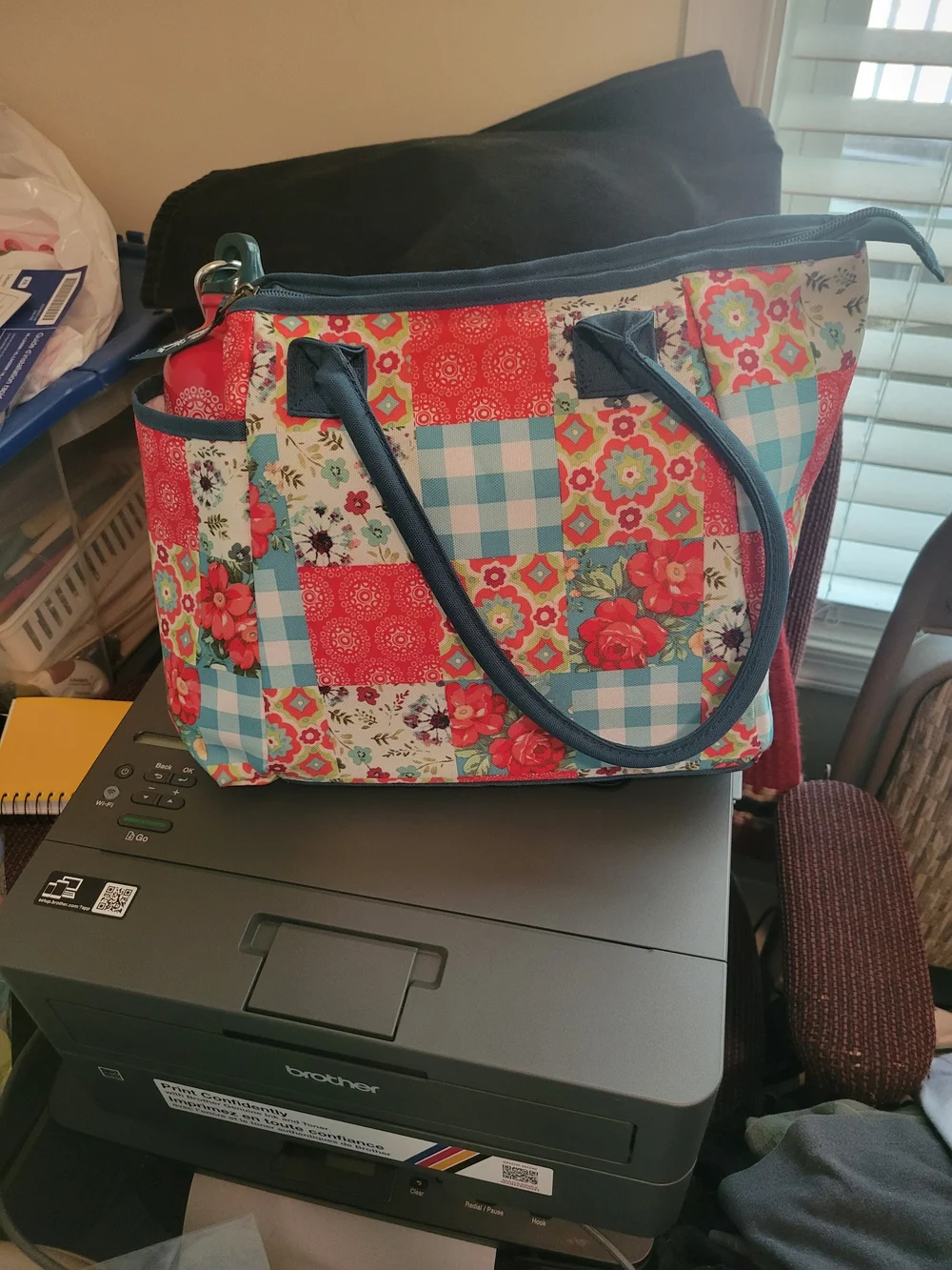 The Pioneer Woman Patchwork Floral Lunch Kit in Red, Blue, and White